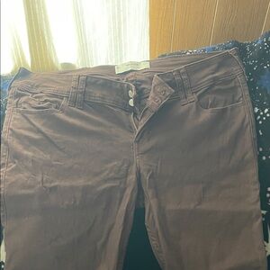 Hollister Chocolate Brown Ultra Low Rise Jeans